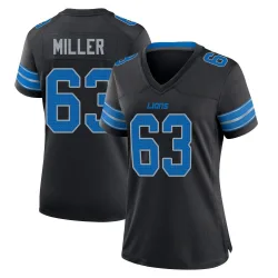 Women's Mason Miller Detroit Lions No.63 Game Alternate 2nd Jersey - Black