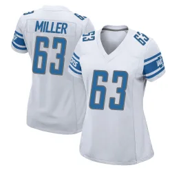 Women's Mason Miller Detroit Lions No.63 Game Jersey - White