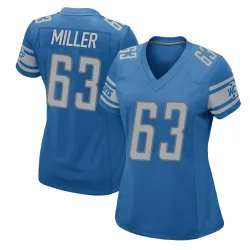 Women's Mason Miller Detroit Lions No.63 Game Team Color Jersey - Blue
