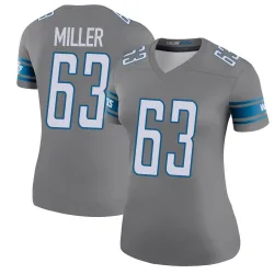Women's Mason Miller Detroit Lions No.63 Legend Color Rush Steel Jersey