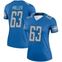 Women's Mason Miller Detroit Lions No.63 Legend Jersey - Blue