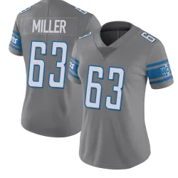 Women's Mason Miller Detroit Lions No.63 Limited Color Rush Steel Jersey