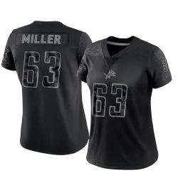 Women's Mason Miller Detroit Lions No.63 Limited Reflective Jersey - Black