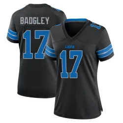 Women's Michael Badgley Detroit Lions No.17 Game Alternate 2nd Jersey - Black
