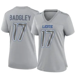 Women's Michael Badgley Detroit Lions No.17 Game Atmosphere Fashion Jersey - Gray
