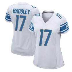 Women's Michael Badgley Detroit Lions No.17 Game Jersey - White