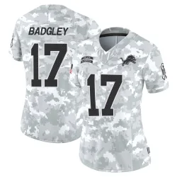 Women's Michael Badgley Detroit Lions No.17 Limited 2024 Salute to Service Jersey - Arctic Camo