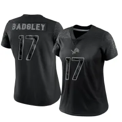 Women's Michael Badgley Detroit Lions No.17 Limited Reflective Jersey - Black