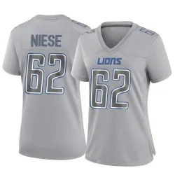 Women's Michael Niese Detroit Lions No.62 Game Atmosphere Fashion Jersey - Gray