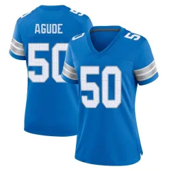 Women's Mitchell Agude Detroit Lions No.50 Game 2nd Jersey - Blue