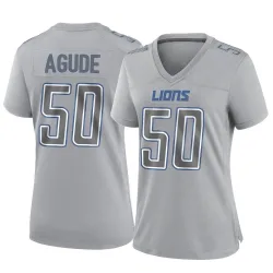Women's Mitchell Agude Detroit Lions No.50 Game Atmosphere Fashion Jersey - Gray