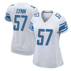 Women's Nate Lynn Detroit Lions No.57 Game Jersey - White