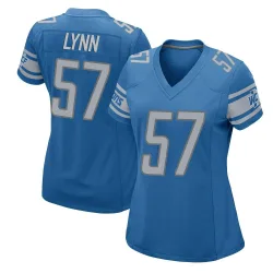 Women's Nate Lynn Detroit Lions No.57 Game Team Color Jersey - Blue