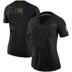 Women's Nate Lynn Detroit Lions No.57 Limited 2020 Salute To Service Jersey - Black