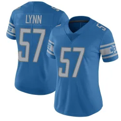Women's Nate Lynn Detroit Lions No.57 Limited Team Color Vapor Untouchable Jersey - Blue