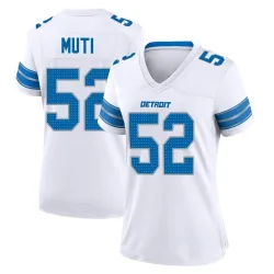 Women's Netane Muti Detroit Lions No.52 Game 2nd Jersey - White