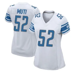 Women's Netane Muti Detroit Lions No.52 Game Jersey - White