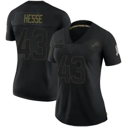 Women's Parker Hesse Detroit Lions No.43 Limited 2020 Salute To Service Jersey - Black