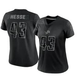 Women's Parker Hesse Detroit Lions No.43 Limited Reflective Jersey - Black