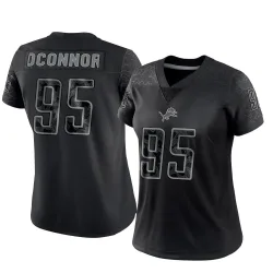 Women's Pat O'Connor Detroit Lions No.95 Limited Reflective Jersey - Black