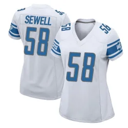 Women's Penei Sewell Detroit Lions No.58 Game Jersey - White