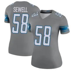 Women's Penei Sewell Detroit Lions No.58 Legend Color Rush Steel Jersey