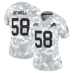 Women's Penei Sewell Detroit Lions No.58 Limited 2024 Salute to Service Jersey - Arctic Camo