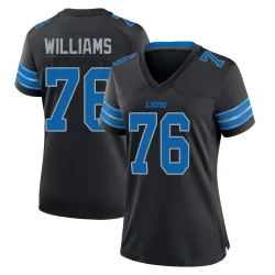 Women's Raequan Williams Detroit Lions No.76 Game Alternate 2nd Jersey - Black