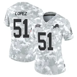 Women's Roy Lopez Detroit Lions No.51 Limited 2024 Salute to Service Jersey - Arctic Camo