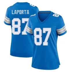 Women's Sam LaPorta Detroit Lions No.87 Game 2nd Jersey - Blue