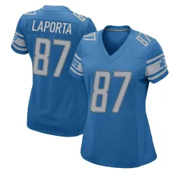 Women's Sam LaPorta Detroit Lions No.87 Game Team Color Jersey - Blue