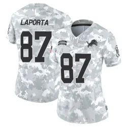 Women's Sam LaPorta Detroit Lions No.87 Limited 2024 Salute to Service Jersey - Arctic Camo