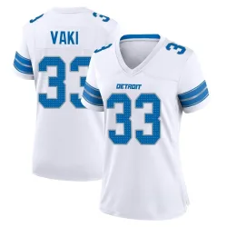Women's Sione Vaki Detroit Lions No.33 Game 2nd Jersey - White