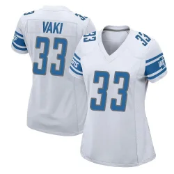 Women's Sione Vaki Detroit Lions No.33 Game Jersey - White