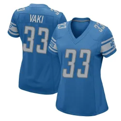 Women's Sione Vaki Detroit Lions No.33 Game Team Color Jersey - Blue