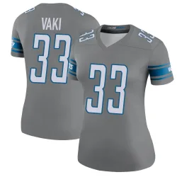 Women's Sione Vaki Detroit Lions No.33 Legend Color Rush Steel Jersey