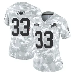 Women's Sione Vaki Detroit Lions No.33 Limited 2024 Salute to Service Jersey - Arctic Camo