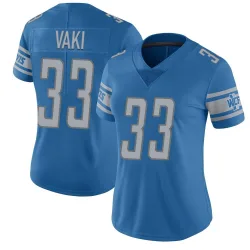 Women's Sione Vaki Detroit Lions No.33 Limited Team Color Vapor Untouchable Jersey - Blue