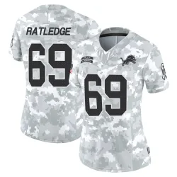 Women's Tate Ratledge Detroit Lions No.69 Limited 2024 Salute to Service Jersey - Arctic Camo