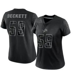 Women's Tavante Beckett Detroit Lions No.59 Limited Reflective Jersey - Black