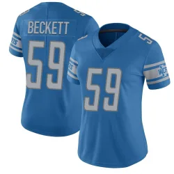 Women's Tavante Beckett Detroit Lions No.59 Limited Team Color Vapor Untouchable Jersey - Blue