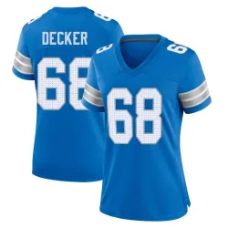 Women's Taylor Decker Detroit Lions No.68 Game 2nd Jersey - Blue