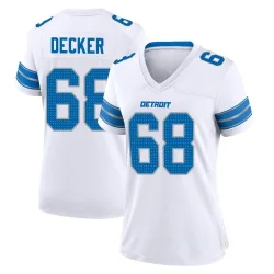 Women's Taylor Decker Detroit Lions No.68 Game 2nd Jersey - White