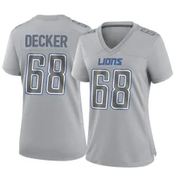 Women's Taylor Decker Detroit Lions No.68 Game Atmosphere Fashion Jersey - Gray