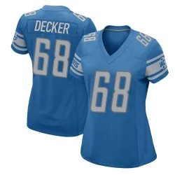 Women's Taylor Decker Detroit Lions No.68 Game Team Color Jersey - Blue