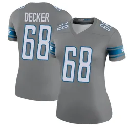 Women's Taylor Decker Detroit Lions No.68 Legend Color Rush Steel Jersey