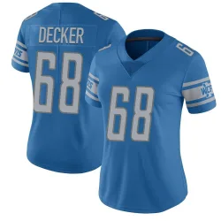 Women's Taylor Decker Detroit Lions No.68 Limited Team Color Vapor Untouchable Jersey - Blue