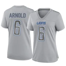 Women's Terrion Arnold Detroit Lions No.6 Game Atmosphere Fashion Jersey - Gray