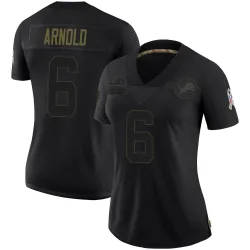 Women's Terrion Arnold Detroit Lions No.6 Limited 2020 Salute To Service Jersey - Black