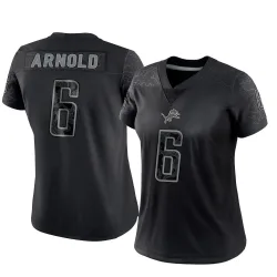 Women's Terrion Arnold Detroit Lions No.6 Limited Reflective Jersey - Black